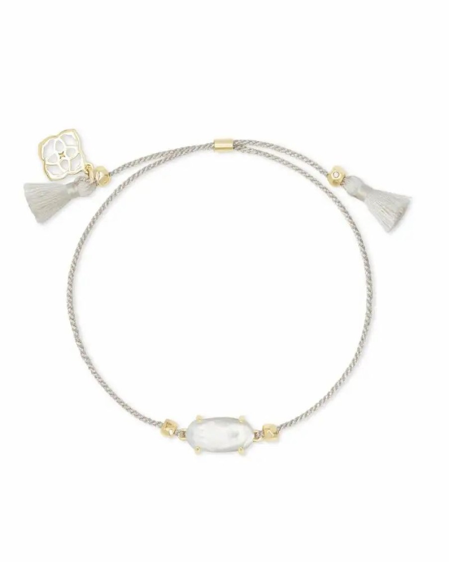 * Kendra Scott Everlyne Silver Cord Friendship Bracelet In Ivory Mother-Of-Pearl | Bracelets