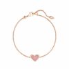 * Kendra Scott Ari Heart Rose Gold Chain Bracelet In Light Pink Drusy | Bracelets