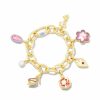 * Barbie X Kendra Scott Gold Charm Bracelet In Pink Mix | Bracelets