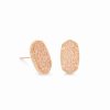 * Kendra Scott Ellie Rose Gold Stud Earrings In Sand Drusy | Earrings