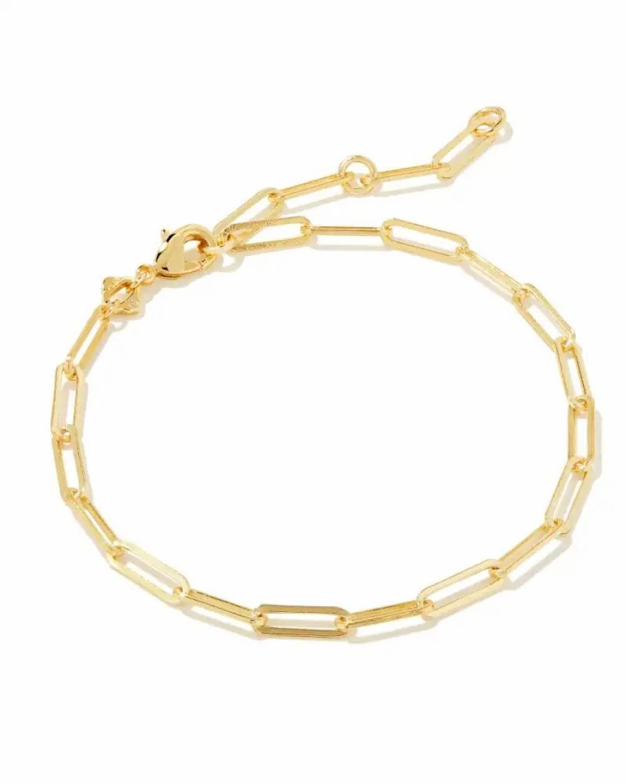 * Kendra Scott Courtney Paperclip Bracelet In Gold | Bracelets